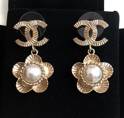 cheap vintage chanel earrings|vintage chanel pearl drop earrings.